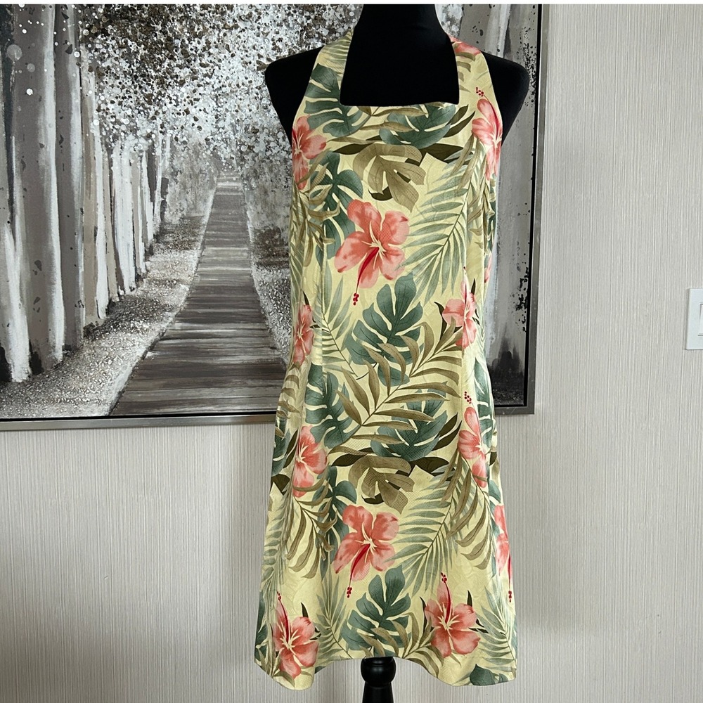 Tommy Bahama Womens Halter Top Floral Print 100% Silk Dress -‎ Size 12